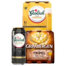 Grolsch kanon, weizen of Grimbergen 
